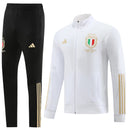 Conjunto Itália Zíper Longo Branco e Dourado