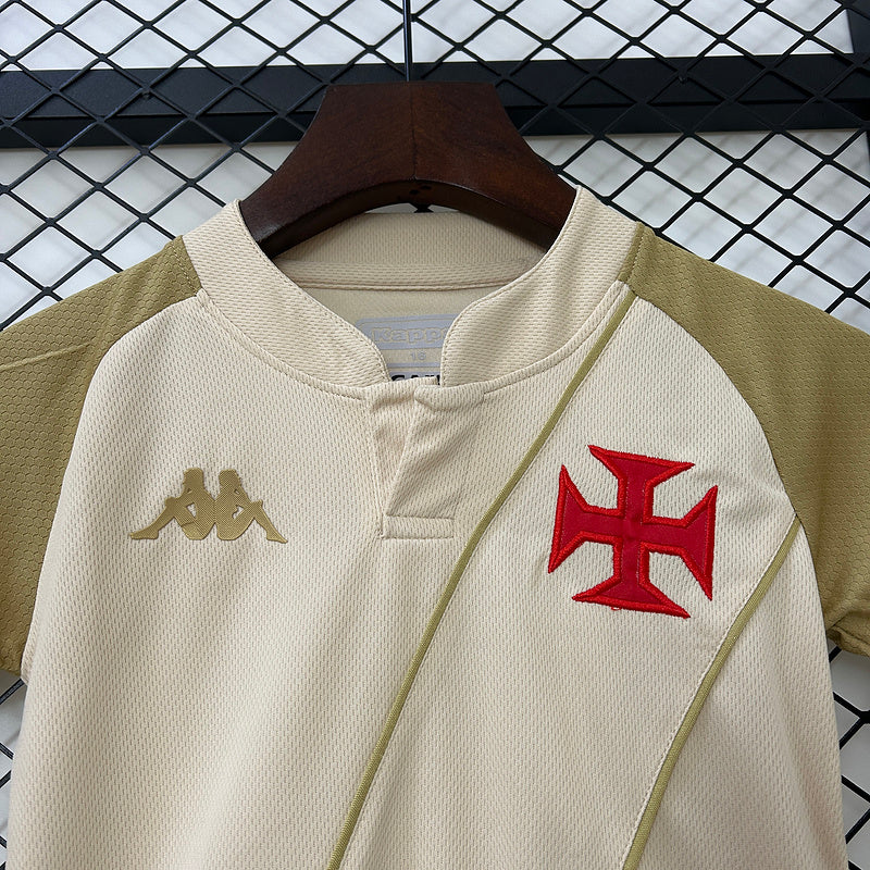 Conjunto Vasco Infantil III 24/25 Kombat Jogador Kappa - Bege