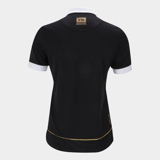 Camisa Vasco III 23/24 s/n° Jogador Kappa Feminina - Preto+Branco