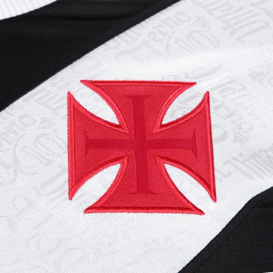 Camisa Vasco I 24/25 Jogador Kappa Manga Longa Masculina - Preto+Branco