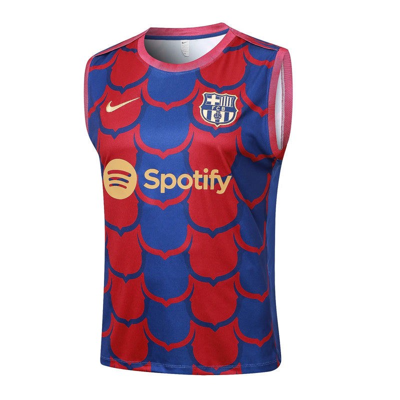Conjunto Barcelona Treino Regata 25/26 - Azul e Vermelho