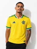 Camisa Masculina Flamengo Brasil Adidas 2026 - Amarelo+Verde