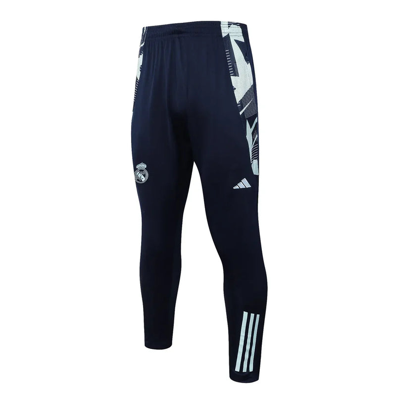 Conjunto Real Madrid Zíper Curto Treino Azul Turquesa 2024/25