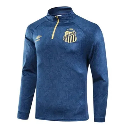Conjunto Peixão Zíper Curto Treino Azul 2024/25