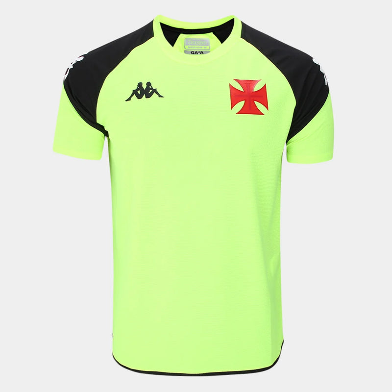 Camisa Vasco 24/25 Jogador Treino Kappa Masculina - Amarelo Fluorescente+Preto