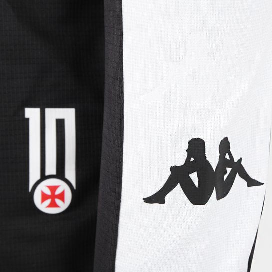 Camisa Vasco I 24/25 Jogador Kappa Manga Longa Masculina - Preto+Branco