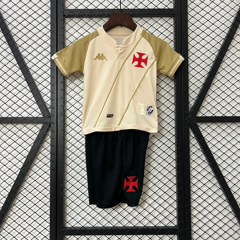 Conjunto Vasco Infantil III 24/25 Kombat Jogador Kappa - Bege