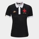 Camisa Vasco III 23/24 s/n° Jogador Kappa Feminina - Preto+Branco