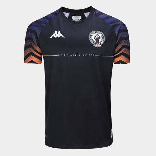 Camisa Vasco 24/25 s/n° Aquecimento Kappa Masculina - Preto