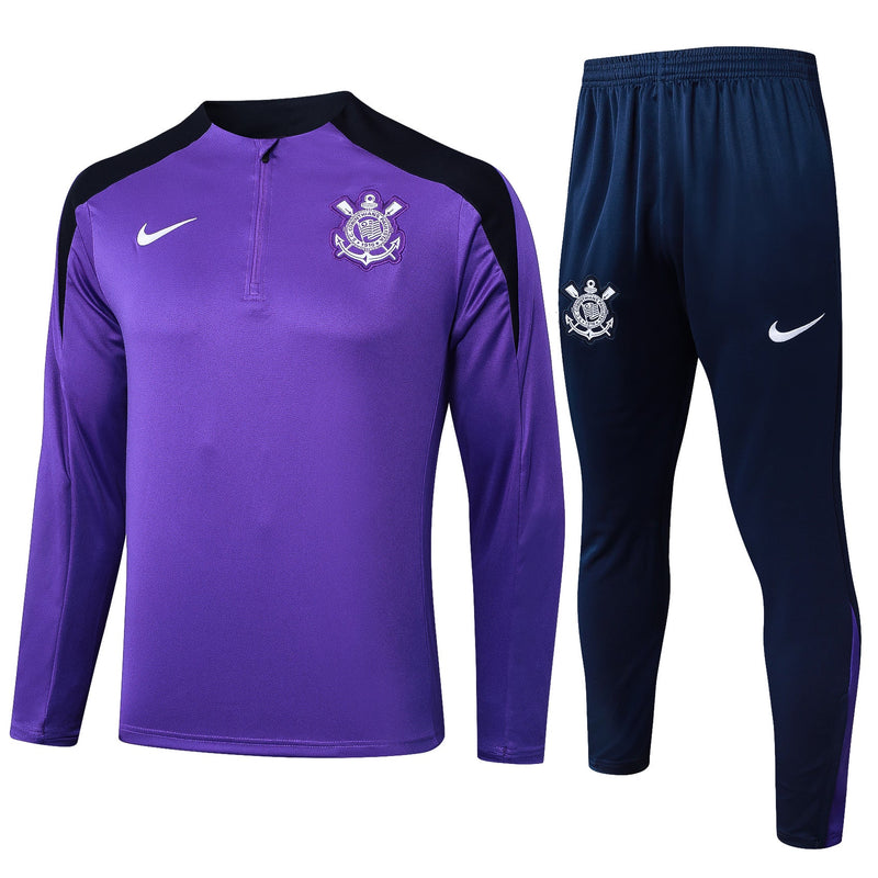 Conjunto Timão Zíper Curto Treino Roxo 2024/25